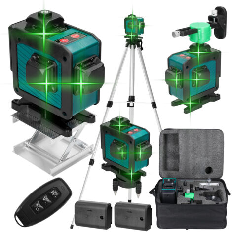 Decdeal – Niveau laser 16 lignes 3° – Lumière verte 520nm – Mise à niveau automatique ±3° – Précision ±1mm/7m – Pour chantiers humides