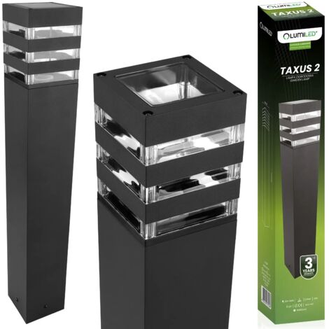 Gartenlampe Außenstehleuchte E27 LED Schwarz Quadratisch 60cm (1/5)