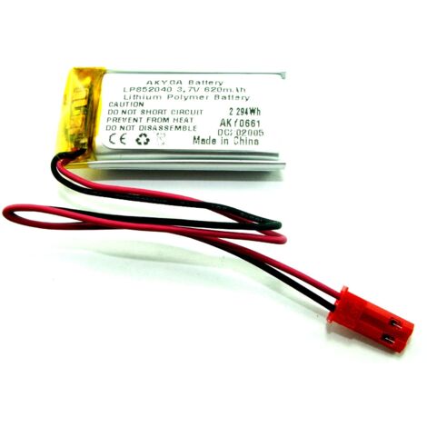 AKKU Li-Poly 620mAh 3,7V JST-2 PINS (1/2)