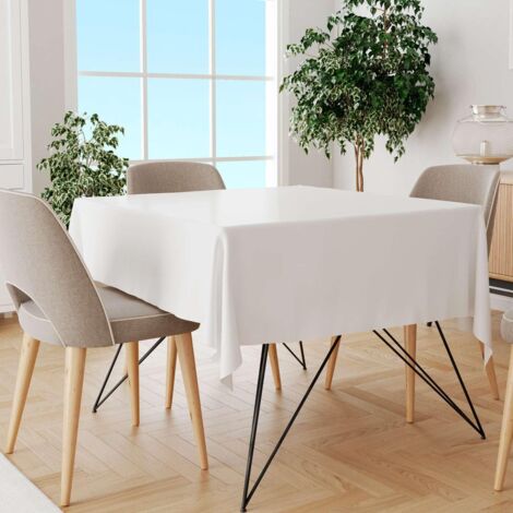 Weiße Tischdecke von Cozy Home & Living, 140 x 260 cm – Klassisch elegant, dekorativ, hochwertig, perfekt für Esszimmer, Feierlichkeiten und Tischdekoration.