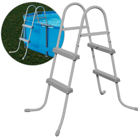 Poolleiter BESTWAY Schwimmbeckenleiter 84 cm Grau