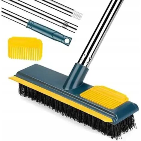 2-in-1 Bodenbürste + Kamm 108cm blau