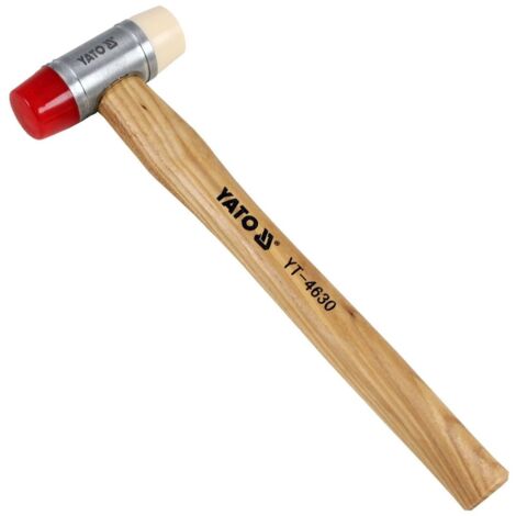 PU/NYLON BLECHHAMMER MIT HICKORY-STIEL 22MM - YT-4630