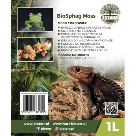 BioSphag Moss Chilenisches Sphagnum-Moos 1L für Terrarien