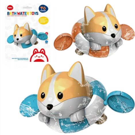 Schwimmendes mechanisches Wasserbadespielzeug „Corgi Dog“ für Kinder (1/5)