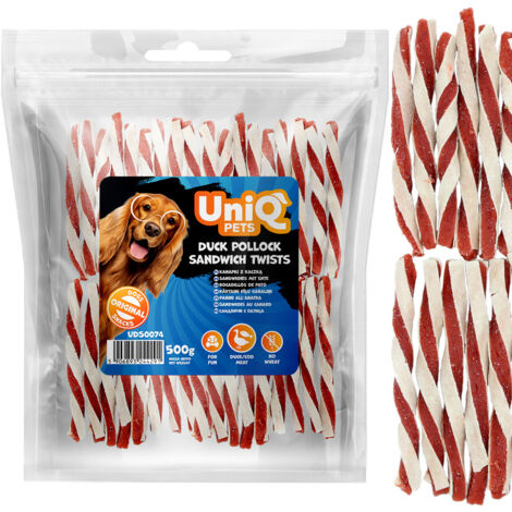 Uniq Pets Fleischleckerlis FÜR HUNDE 500g Entensandwich (1/5)