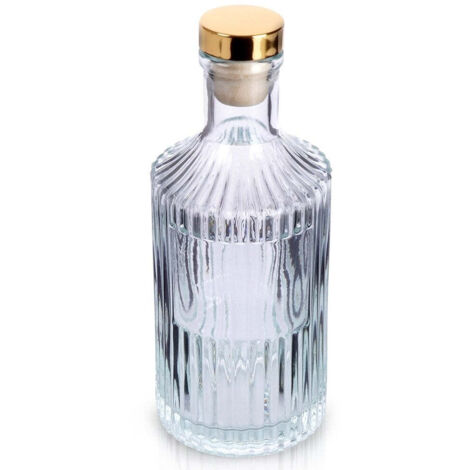 Dekorative Glasflasche, Weinkaraffe, Saftflasche, mit Goldkorken, 250 ml, 1 Stück. (1/5)