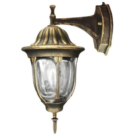 Retro Gartenwandleuchte Florence E27 IP43 Patina Goldlux
