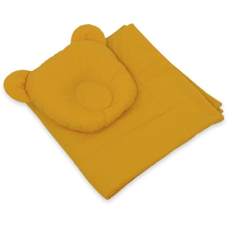 Babybettwäsche mit Füllung, Bettdecke und Konturkissen Teddybär - 2-teiliges Set - Senf (1/5)
