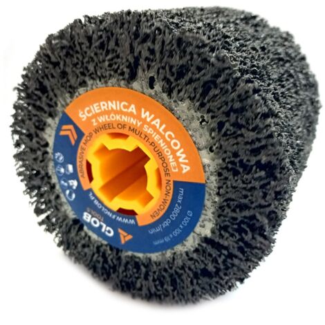 Zylindrische Schleifscheibe aus Hartschaumvlies GLOB TOOLS 100x100x19mm Körnung 40 Satiniermaschine