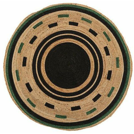 Teppich Malakite Jute schwarz D120cm - Atmosphera créateur d'intérieur (1/3)