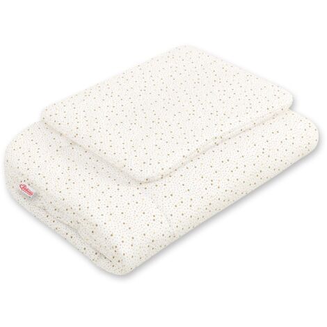 Babybettwäscheset mit Füllung, 2-teilig, 75x100cm NEWBORN - mini golden stars (1/2)