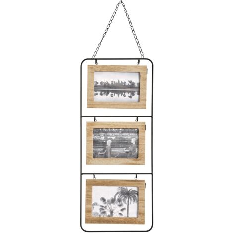 Bilderrahmen aus Holz, für 6 Fotos, braun, L. 22 x l. 2 x H. 51.5 cm