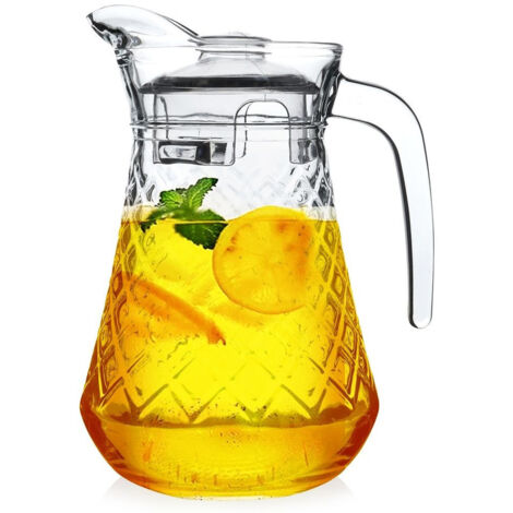 Glass jug with lid for drinks water juice iced tea more (1/5)