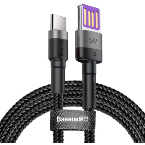 Baseus USB zu Typ C Ladekabel 40W – SuperCharge & Quick Charge 3.0, 1m, Grau-Schwarz (1/5)