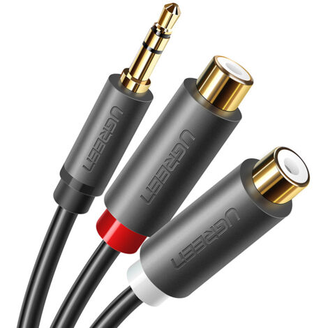 Ugreen Audio-Adapter Klinke 35mm Stecker auf 2xRCA Buchse Kabel 025m grau AV109