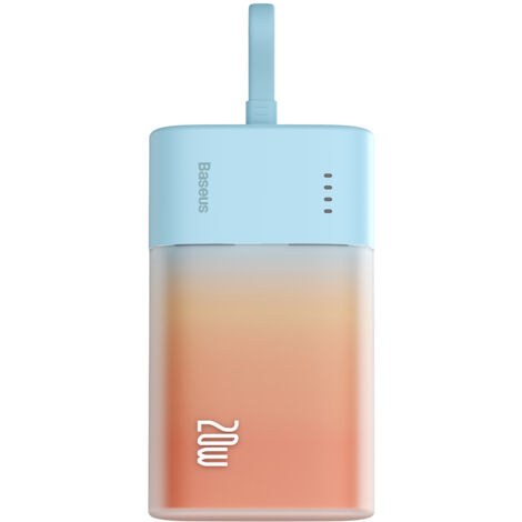 Popsicle Powerbank 5200mAh 20W mit Lightning Kabel 60W/20V/3A/30cm - Blau-Orange