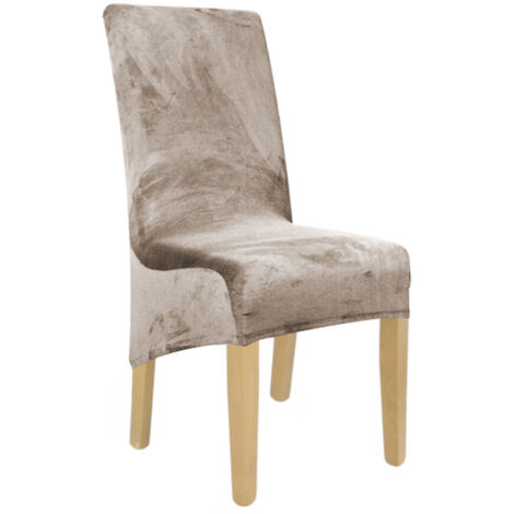 XL COOL BEIGE ELASTIC VELVET STUHLBEZUG [21DL]