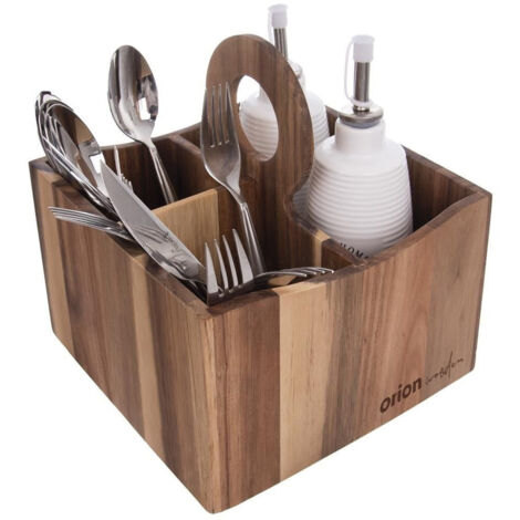 Besteckständer aus Holz, Saucen- und Gewürzregal, Küchenorganizer für den Tisch (1/5)