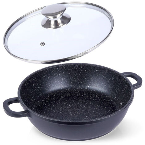 Granit-Bratpfanne mit Glasdeckel GRANDE 24 cm (1/5)