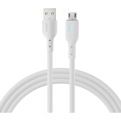 Kabel mit LED-Anzeige USB - Micro USB 2.4A 2m weiß