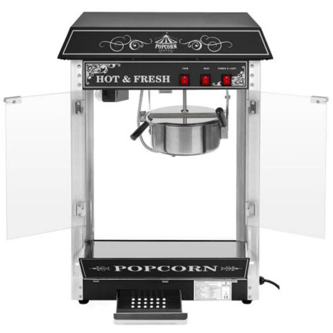 Professionelle, effiziente, regelbare Popcornmaschine 230V 1,6kW schwarz