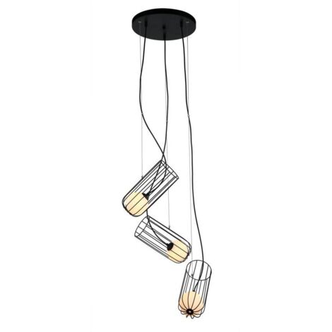 Italux What what - Modern Hanging Pendant Black 3 Light mit schwarzem, weißem Farbton, G9