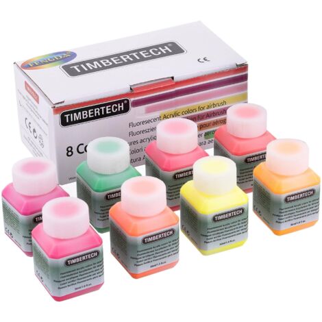 Fluoreszierende Acrylfarben, 30 ml, 8 Farben für Airbrush-Profimodelle