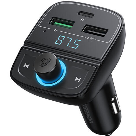 FM Transmitter MP3 Bluetooth 5.0 Autoladegerät 3x USB TF MicroSD Schwarz