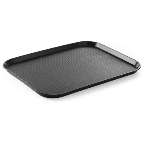 Fast-Food-Tablett aus Polypropylen, 30,5 x 41,5 cm, Schwarz