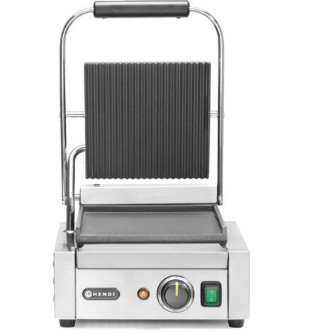 Kontaktgrill, gerillte Oberseite, glatter Boden, 1800 W - Hendi 263600