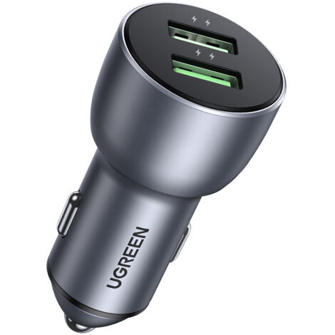 Schnelles Autoladegerät 2x USB 36W Quick Charge SCP FCP AFC Grau (1/5)