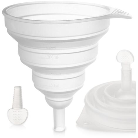 Universal collapsible silicone funnel with measuring function for the kitchen (1/5)
