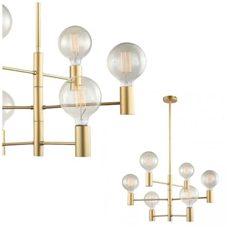 Italux Veva - Moderner hängender Anhänger festes goldenes Matt 6 Licht, E27 (1/4)