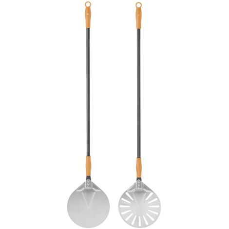 Pizzaschaufel mit beweglichem Griff, rund, Edelstahl, Durchmesser 230 mm lang 1200 mm - Hendi 617182