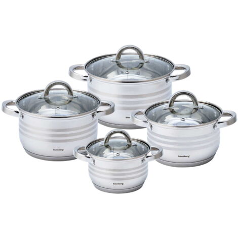 Stahltopf-Set 8-teilig 2,1/2,9/3,9/6,6L KLAUSBERG KB-7694 (1/5)
