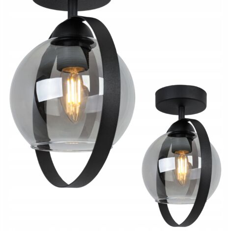 MODERNE DECKENLEUCHTE GLASRING GRAPHIT
