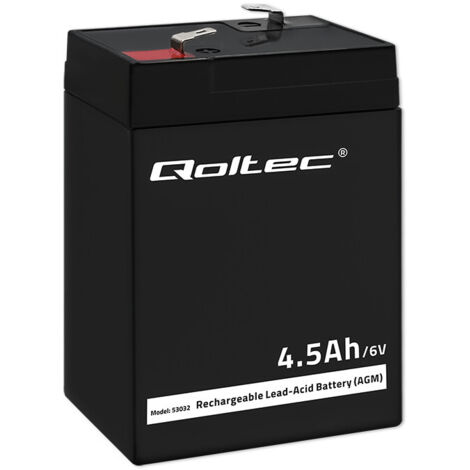 Qoltec AGM Batterie  6V  4,5Ah  Wartungsfrei  Effizient  LongLife  für USV, Waagen, Kassen