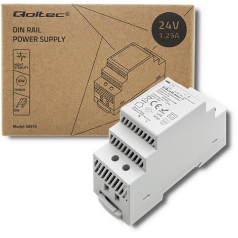 Qoltec DIN-Schienen-Netzteil 30 W 24 V 1,25 A Grau (1/5)