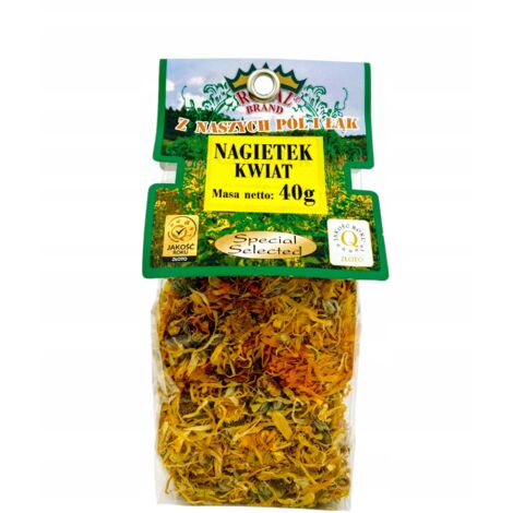 Getrocknete Ringelblume, ganze Blume, Ringelblumenblütenblätter, Blumen, Kräutertee, 40 g, polnisch (1/5)