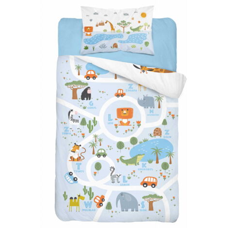 Babybettwäscheset 90x120 Safari BAUMWOLLE