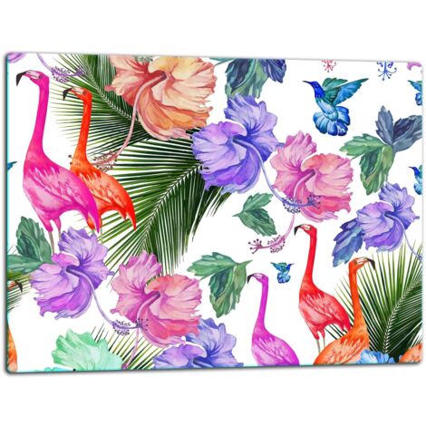 Glasschild Schneidebrett 52x40 Flamingo (1/5)