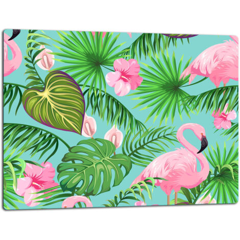 GlassplattenschneideBrett 52x40 Flamingos (1/5)