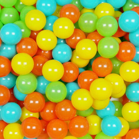 Spielbälle ø7cm 500 Stück gelb, orange, hellgrün, türkis (1/3)