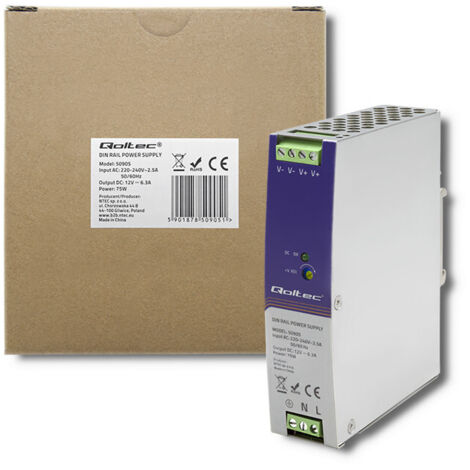 Qoltec Industrielles DIN-Schienen-Netzteil 75W 12V 6,3A (1/5)