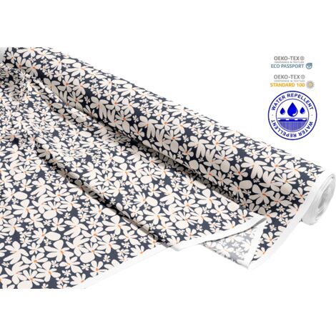 OUTDOOR DEKOSTOFFE OXFORD - Motiv gezeichnete Gänseblümchen I DR180 (1/5)