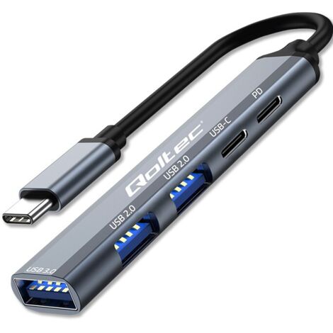 Qoltec Hub Adapter USB-C 3.1 5in1 USB-C PD USB-C 2x USB 2.0 USB 3.0 (1/5)