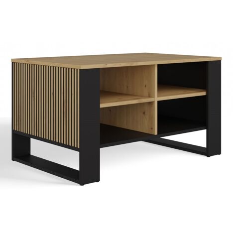Moderner Couchtisch 4P SLIM, SCHWARZE ARTISAN-EICHE