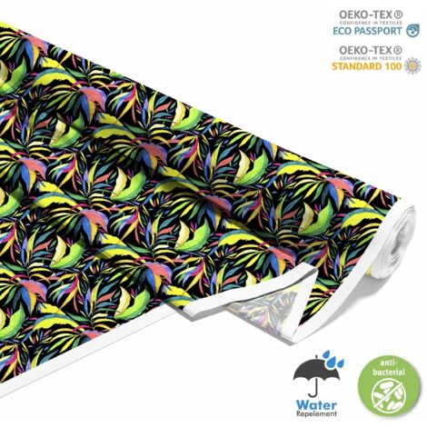 OUTDOOR DEKOSTOFFE OXFORD - Motiv bunte Blätter 2 I DX717 (1/5)