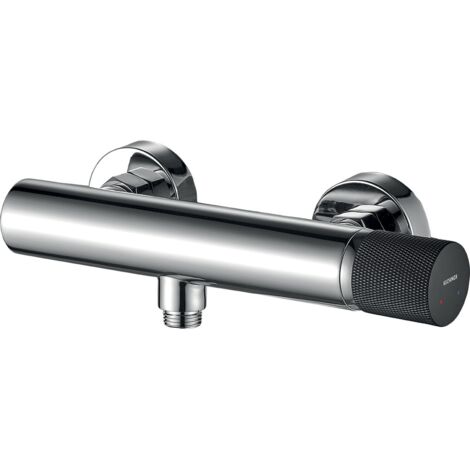 Wandmontierte Duscharmatur ohne Duschset Silber Schwarz Chrom PEROS Kuchinox (1/2)